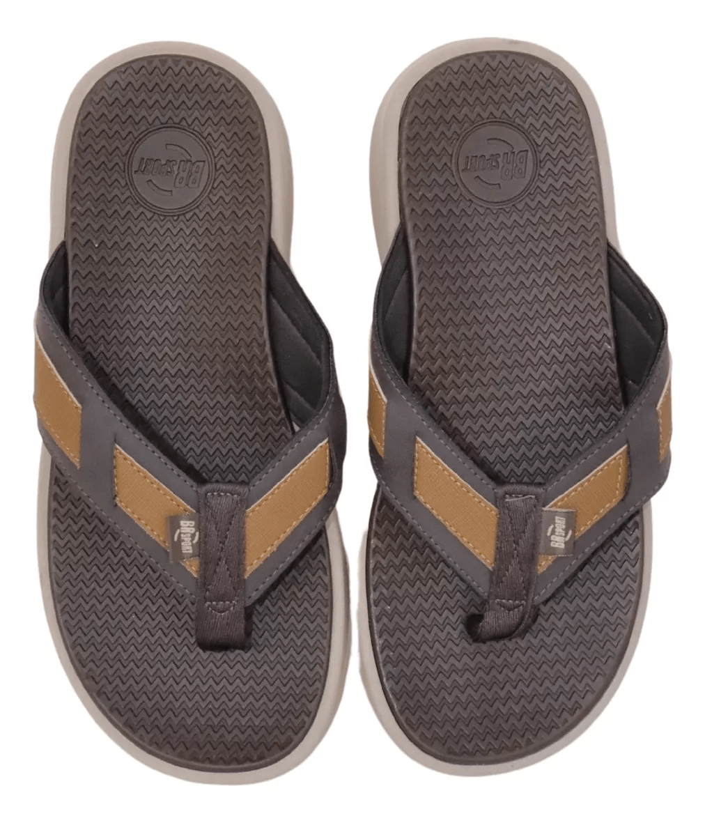 Chinelo Brsport Masculino Dedo Slide Rasteira Cor Café