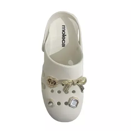 Babuche Moleca Plataforma Tratorada Branco + acessorios