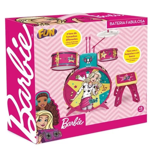 Bateria Infantil Barbie Fabulosa Fun