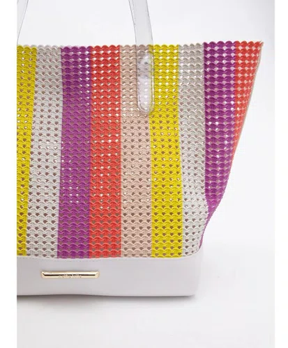 Bolsa Praia Petite Jolie Ibiza Branca Listras