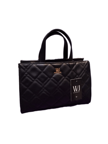 Bolsa SATCHEL Preta Media Matelasse com Alça Longa
