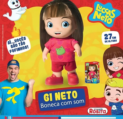 Boneca Gi Lucas Neto Parceira do Famoso Lucas Neto Youtuber