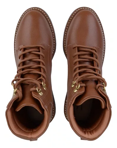 Bota Feminina Vizzano Coturno Cano Baixo Marrom