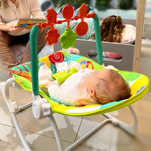 Cadeirinha Bebê Descanso Balanço Musical Vibratória Reclinável Colorida Menino Menina Galzerano Nina 0 a 18kg Cadeira Infantil