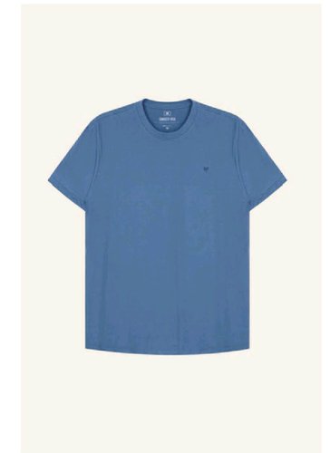 Camisa Masculina Básica MMT Essenciais Azul Tranquilo