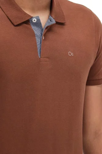 Camisa Polo Básica Masculina Ogochi Marrom