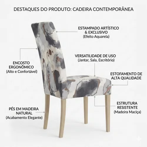 Capa Adomes Para Cadeira De Malha Estampada Abstrato Gold