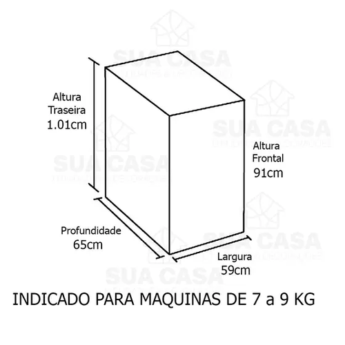 Capa Maquina de Lavar Roupas 7kg a 9kg material sintético Resistente Adomes