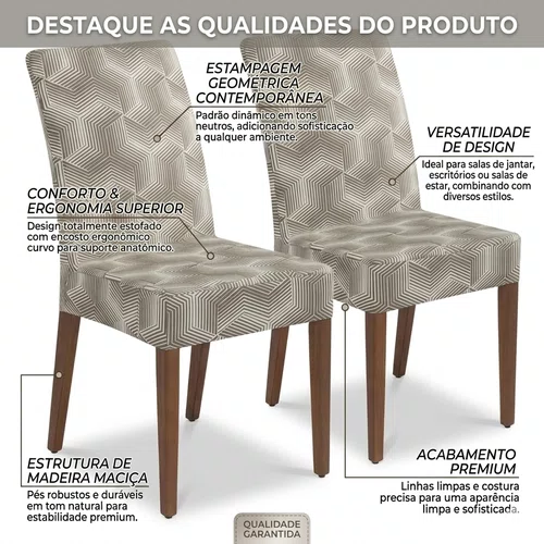 Capa Para Cadeira De Malha Estampada Urban Verde/Branco