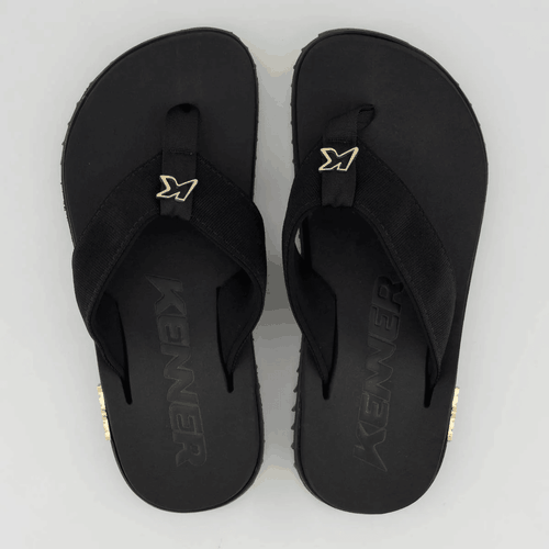 Chinelo Kenner Kivah Preto com Detalhe Dourado