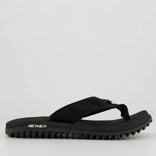 Chinelo Kenner Kivah Preto com Detalhe Dourado