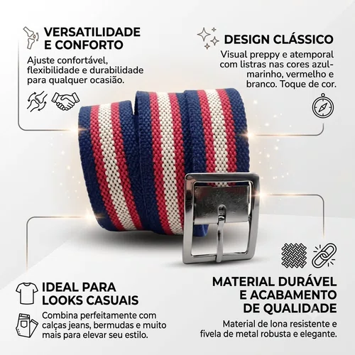 Cinto Casual Oliveira Masculino Lona