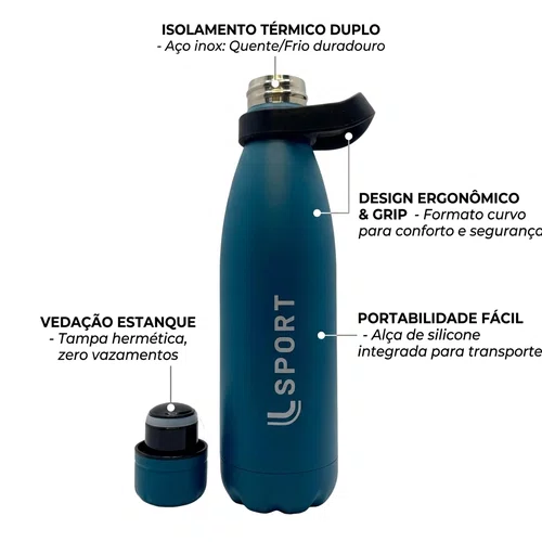 Garrafa Lupo Squeeze 500ml LSport Azul