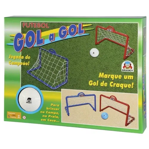 Gol a gol com 2 traves e uma bola de futebol braskit