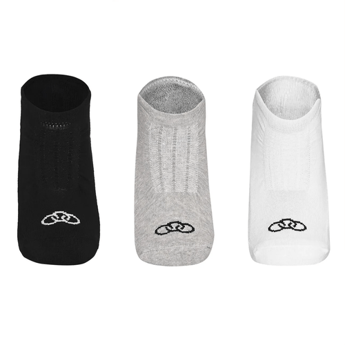 Kit Meia Olympikus Invisível 3 Pares -Branco-Preto-Cinza