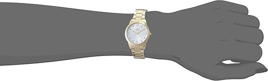 kit Relógio Champion Feminino Dourado com Strass