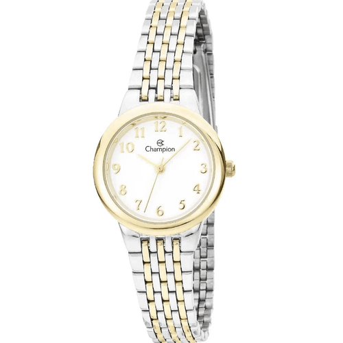 Kit Relógio Champion Prata/Dourado Feminino com Colar e Brincos