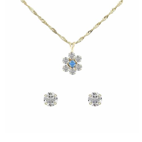 Kit Relógio Champion Prata/Dourado Feminino com Colar e Brincos