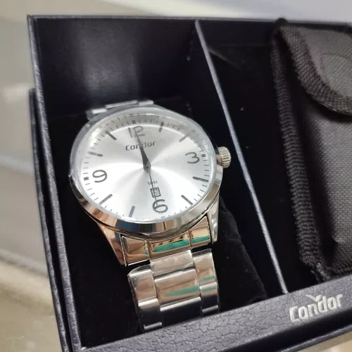 Kit Relogio Condor Technos Masculino Prata com Canivete