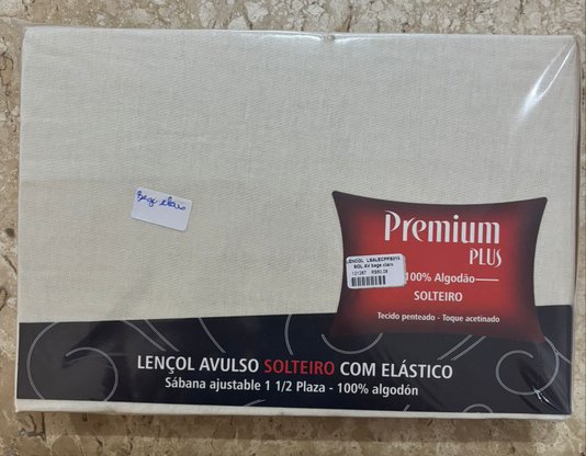 Lençol de Solteiro com Elastico Avulso Bege Claro