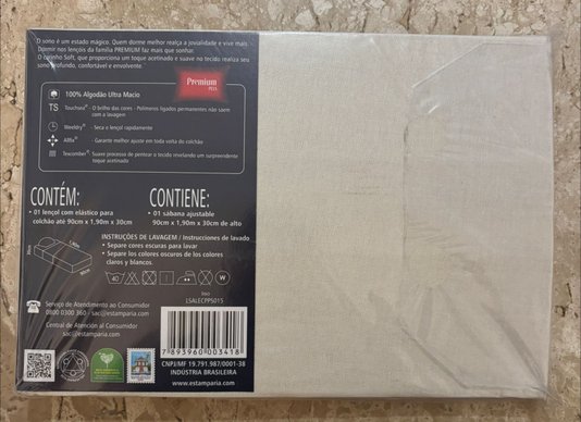 Lençol de Solteiro com Elastico Avulso Bege Claro