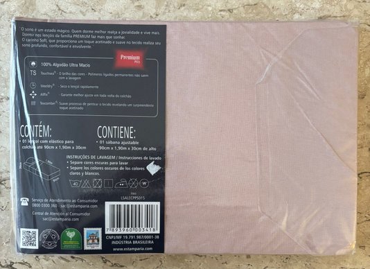 Lençol de Solteiro com Elastico Avulso Rosé