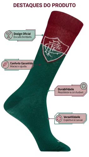Meia Rikam Casual Esportivo Masculino Fluminense
