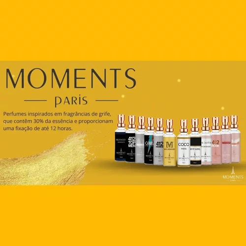 Mini Perfume de Bolsa Moments Paris Feminino 15ml Inspiração Importados Alta Fixação