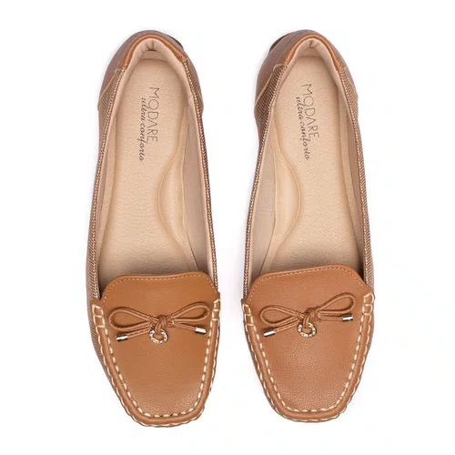 Mocassim Modare Loafer Tratorado Retro Argila/Camel