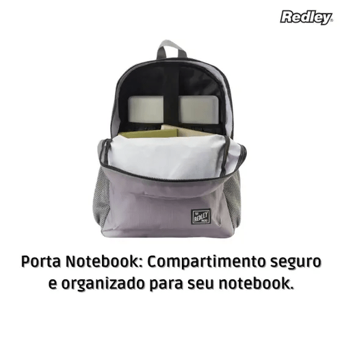 Mochila Redley 28 Litros Bolso Frontal Rotina Casual Cinza