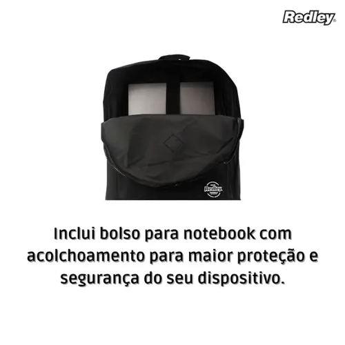 Mochila Redley Preta de Costas
