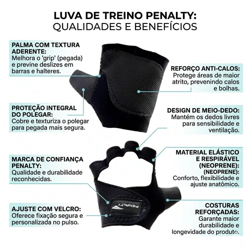 Par de Luvas Penalty Neopreme Musculação