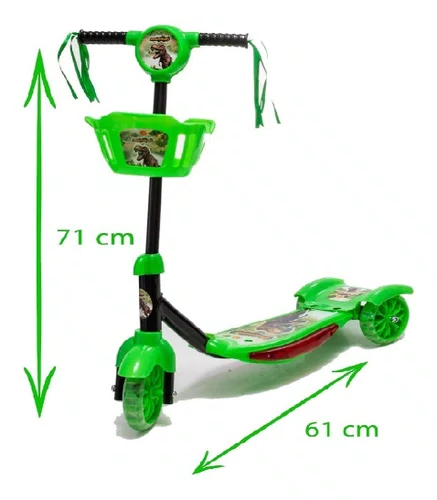 Patinete com Cesta Dinossauro