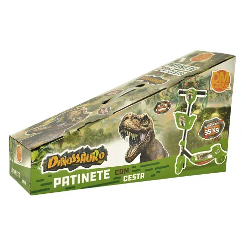 Patinete com Cesta Dinossauro