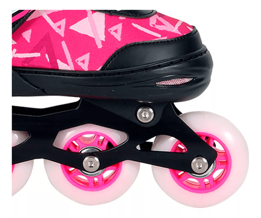 Patins Inline Infantil Rosa Ajustável DM Radical