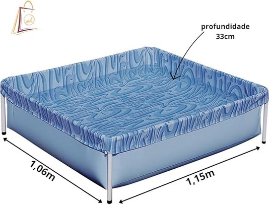 Piscina Infantil 400L Desmontavel Estruturada Quadrada