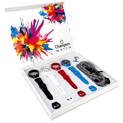 Relogio Champion Original Troca Pulseiras Fundo Preto