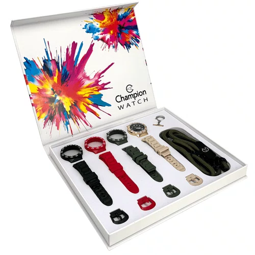 Relogio Champion Original Troca Pulseiras Fundo Preto