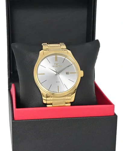 Relógio Technos Masculino Steel Dourado Original 2115MPN/4K