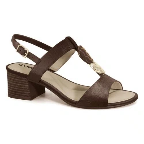 Sandália Comfortflex Casual  Napa Polish Plus/Rum Feminina