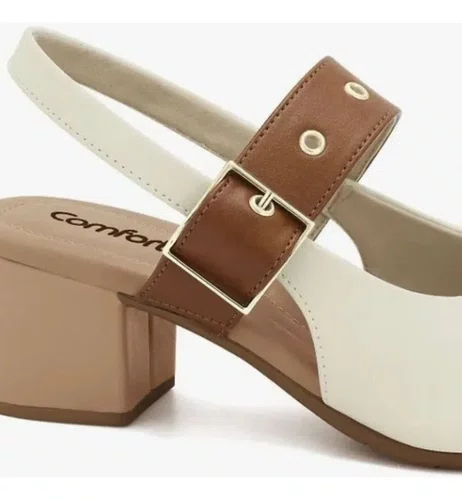 Sandalia Feminina Comfortflex Napa Bless Salto Bloco