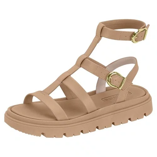 Sandália Feminina Gladiadora Nude Moleca
