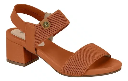Sandália Feminina Modare Salto Grosso Argila/Camel