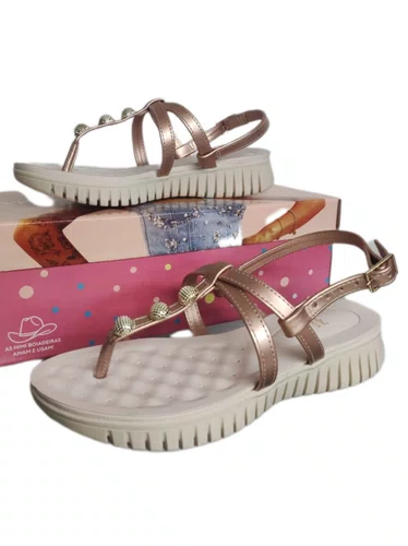Sandália Infantil Mini Sua Cia Ouro Rose