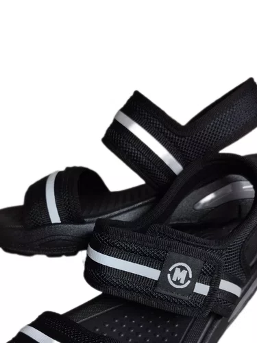 Sandalia Infantil Molekinho Preto com Tiras Brancas