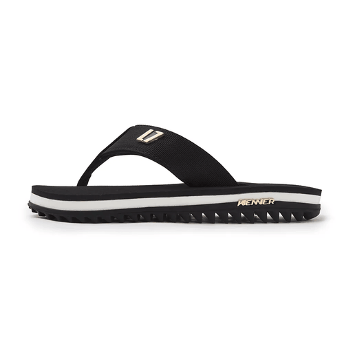 Sandália kenner kivah L7 Preto com Detalhe Dourado