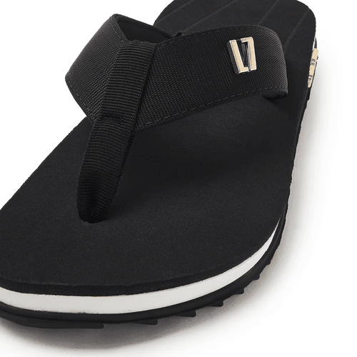 Sandália kenner kivah L7 Preto com Detalhe Dourado