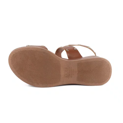 Sandalia Mississipi Berteli Tabaco Feminino Salto Anabela