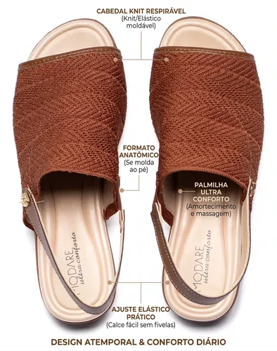 Sandalia Modare Floather Nature Feminino Nude