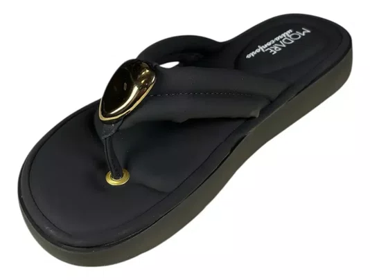 Sandalia Modare Ultra Conforto Feminino Preto Nobuck
